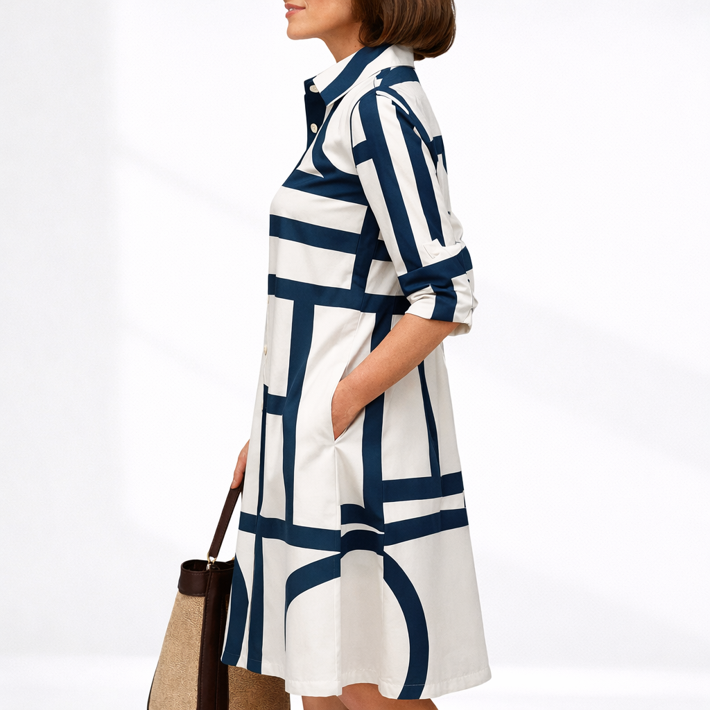 Elegant Geometric Midi Dress