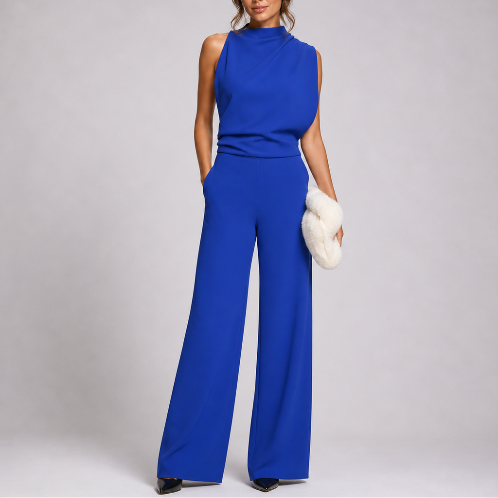 High Neck Sleeveless Jumpsuit