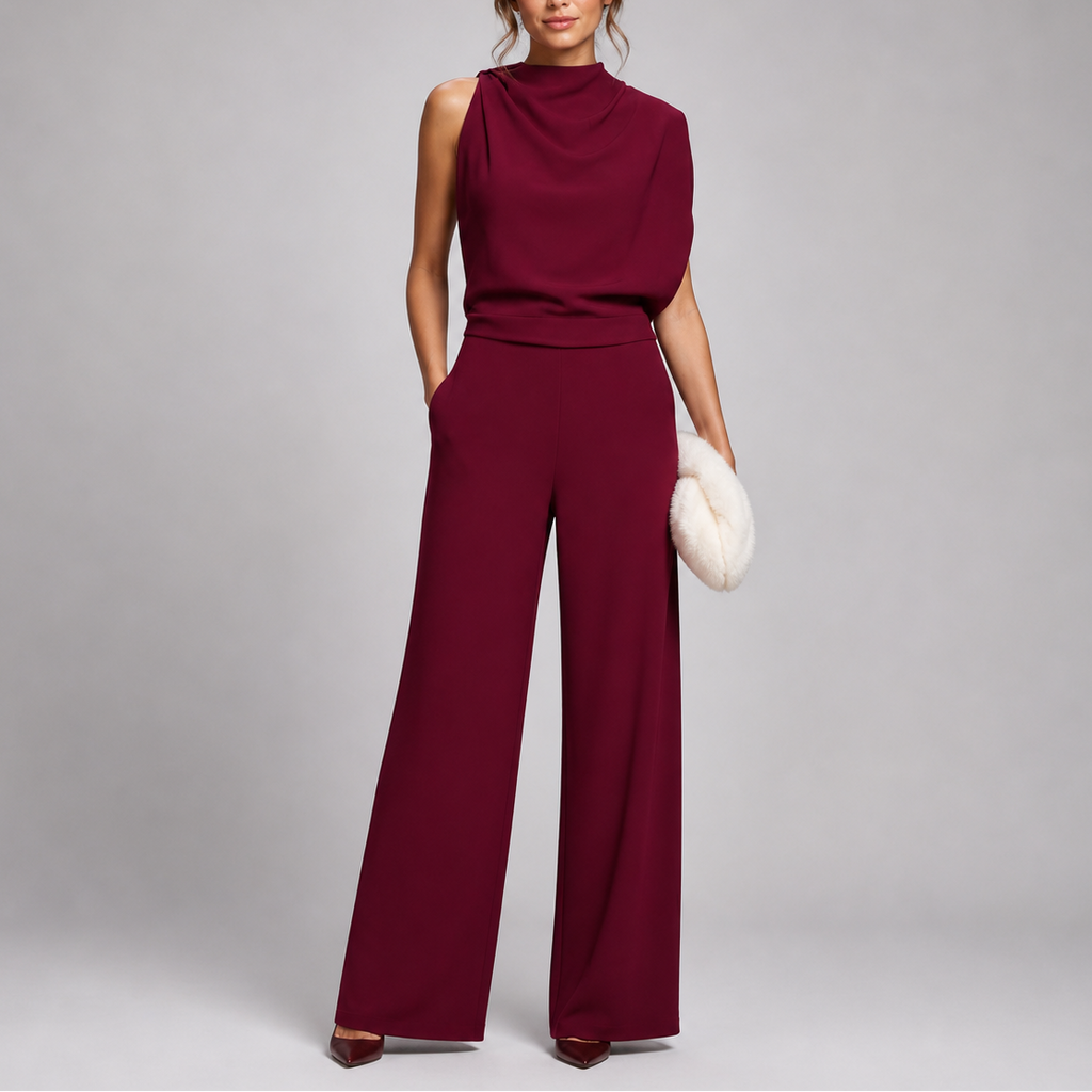 High Neck Sleeveless Jumpsuit
