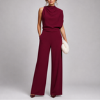 High Neck Sleeveless Jumpsuit