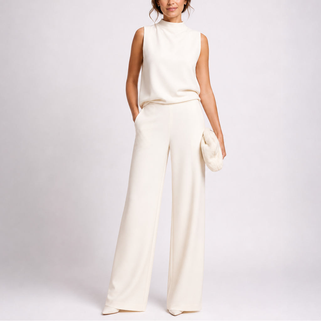 High Neck Sleeveless Jumpsuit