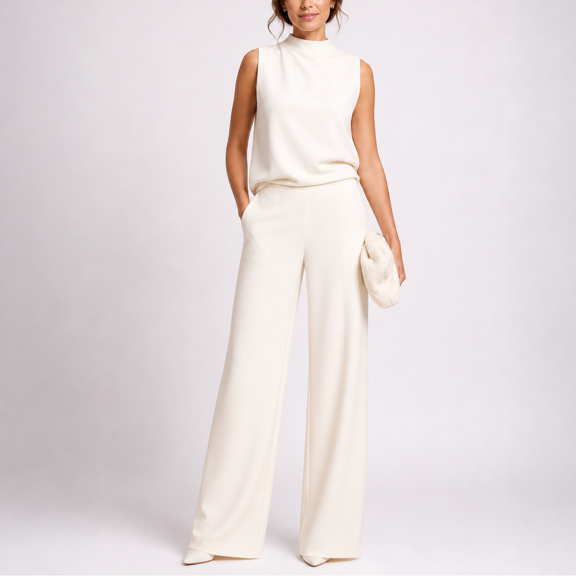 High Neck Sleeveless Jumpsuit