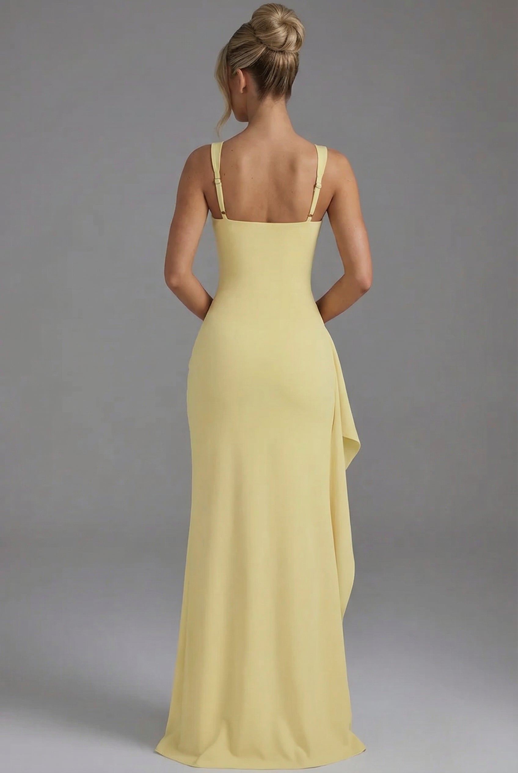 Slip Maxi Dress Bodycon Open Back Leg Split