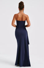 Cocktail Maxi Dress Strapless Leg Split